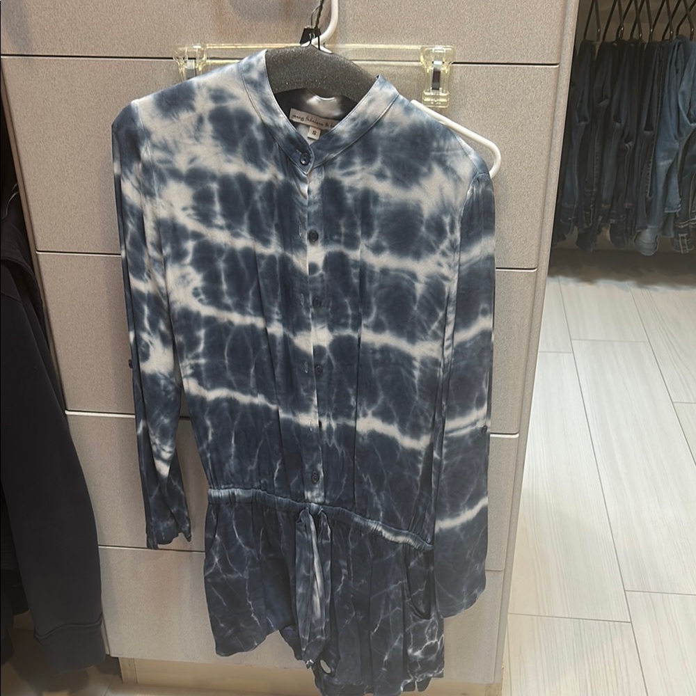 Young fabulous and broke Blue Tie-Dye romper